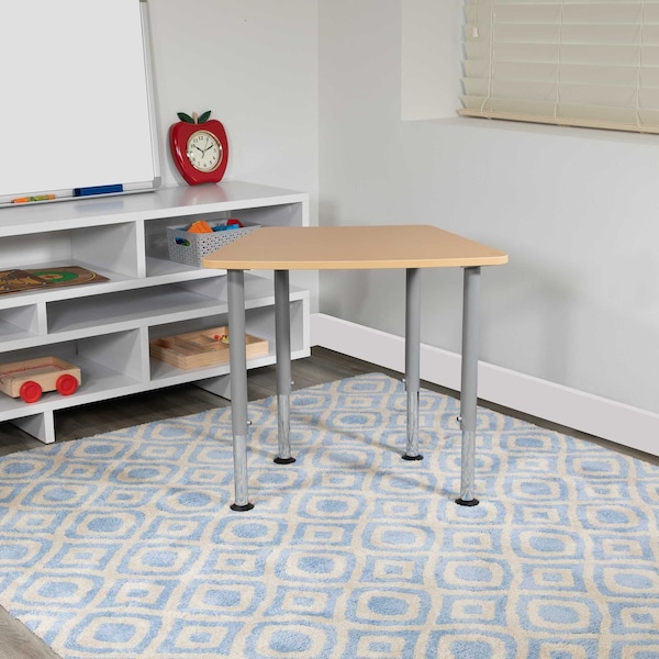 Flash Furniture Hex Natural Collaborative Desk, For Home and Classroom XU-SF-1001-NAT-A-GG - main